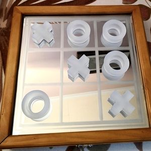 Tic tac toe board game glass